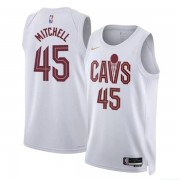 Cleveland Cavaliers NBA Basketball Drakter 2023-24 Donovan Mitchell 45# Hvit Association Edition Swingman Drakt